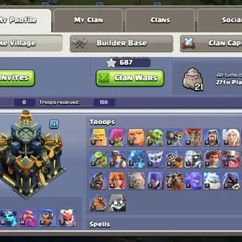 Clash of Clans Accounts High-End Global |TH 17-BH 8|LVL 101| AQ 26 ,MP 10 ,GW 14 ,RC 11 ,BK 35,DD 2|BM 7| ProtecOff Check SS