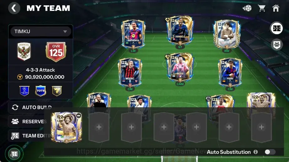EA SPORTS FC Mobile Accounts OVR 125/90B Value|9 EVO(Dembele,Messi,Gabriel UTOT image 3