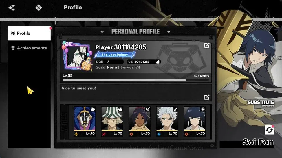 BLEACH: Soul Resonance Accounts NuverseSEA|LV55|7 SSR[Toshiro,Soi Fon,Mayuri,Yorui image 1
