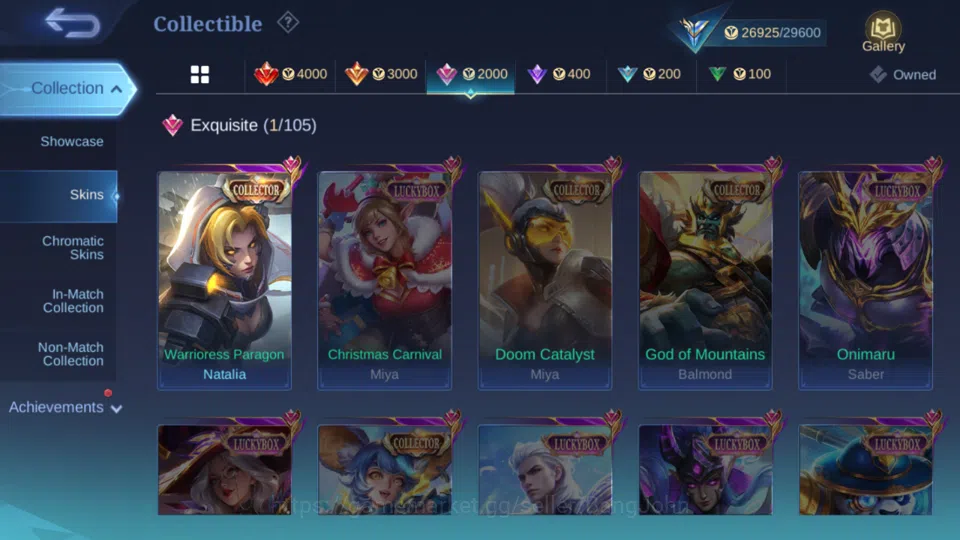 Mobile Legends: Bang Bang Accounts Hero 95 | skin 112|cc natalia | epic lancelot | sp image 17