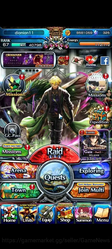 Grand Summoners Accounts Global|Rank 67|325 cc|16 Ascend+5 TW|[DL Rimuru,RR image 1
