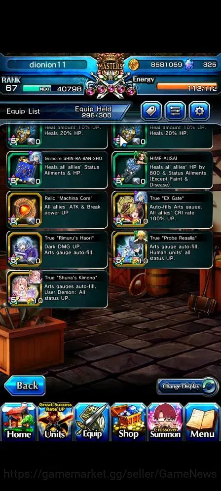 Grand Summoners Accounts Global|Rank 67|325 cc|16 Ascend+5 TW|[DL Rimuru,RR image 10