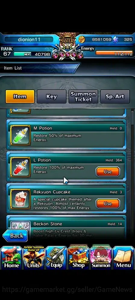 Grand Summoners Accounts Global|Rank 67|325 cc|16 Ascend+5 TW|[DL Rimuru,RR image 2