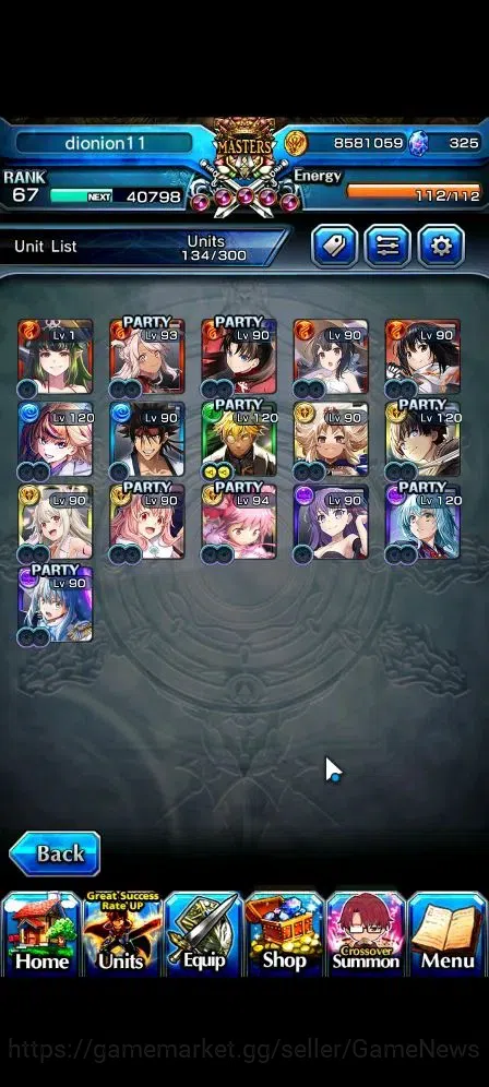 Grand Summoners Accounts Global|Rank 67|325 cc|16 Ascend+5 TW|[DL Rimuru,RR image 4