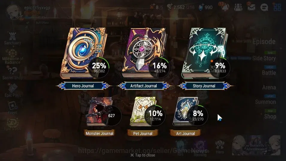 Epic Seven Accounts Starter GLOBAL UnVerif|New Era|2 ML (Salome,Blood Moon Haste)+Setsuka,Ruiza,Saria,Etc|Poh ON|2,5K 3