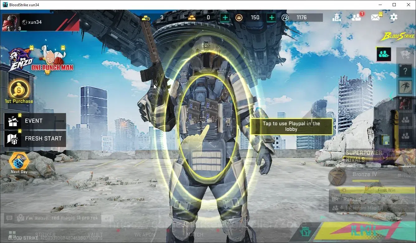 Blood Strike Accounts Starter ASIA|Fresh Account|1 Eternal|1 Enzo Striker|2 Legendary Guns|Bronze IV|LogNetEase(BS551Z) 8