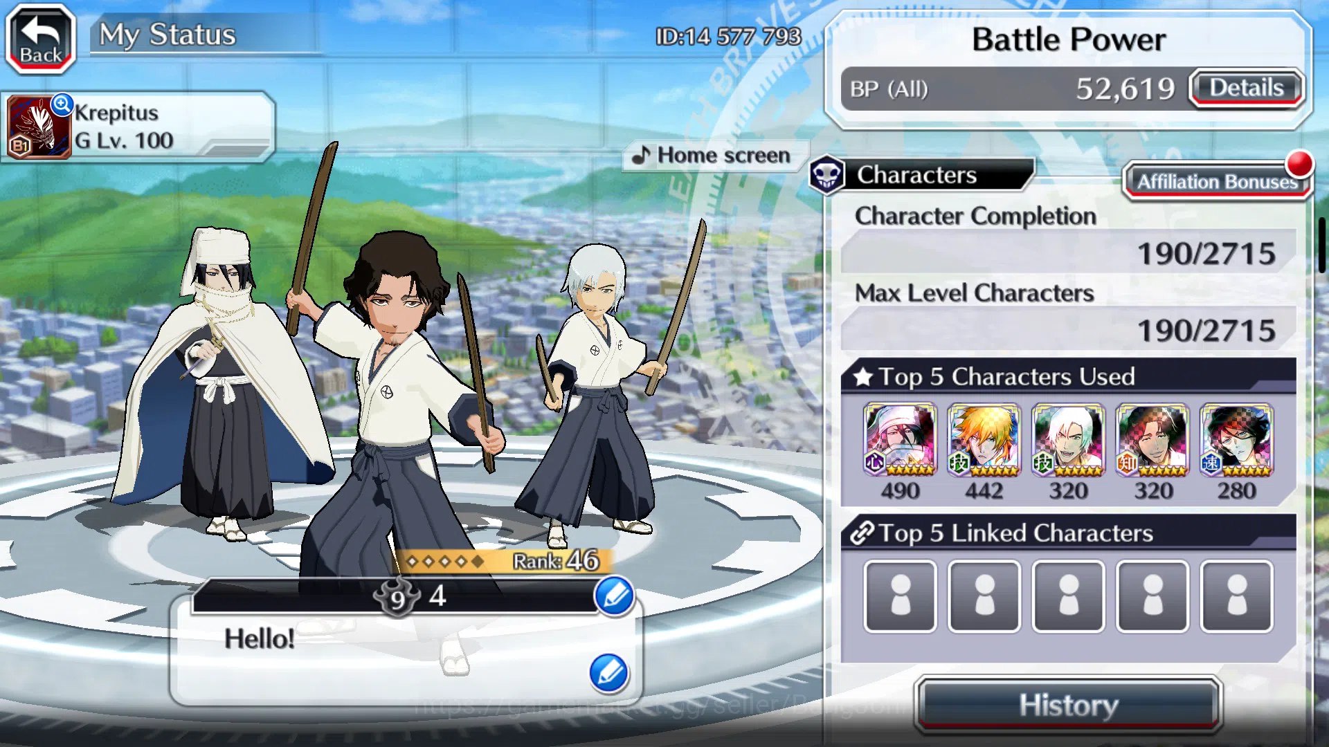 Bleach: Brave Souls Accounts Starter GLOBAL]6K Orb+Fresh All 3