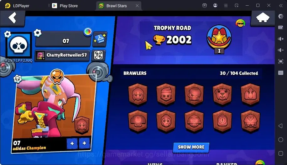 Brawl Stars Accounts Trophy 2002 |30 Brawler|2 Max Hc(JaeYong,Amber)|2 Legend(Amber,Shelly),2Mythic(Tara,Otis),6Epic 2