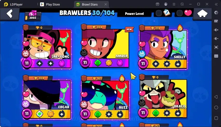 Brawl Stars Accounts Trophy 2002 |30 Brawler|2 Max Hc(JaeYong,Amber)|2 Legend(Amber,Shelly),2Mythic(Tara,Otis),6Epic 5