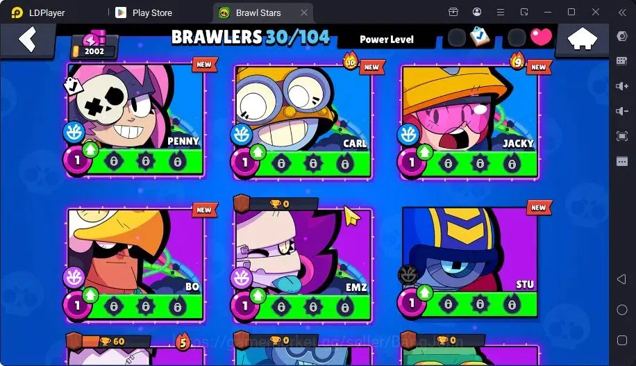 Brawl Stars Accounts Trophy 2002 |30 Brawler|2 Max Hc(JaeYong,Amber)|2 Legend(Amber,Shelly),2Mythic(Tara,Otis),6Epic 8