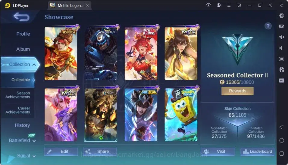 Mobile Legends: Bang Bang Accounts Global|Hero 65|Skin 85|Seasoned|Spongebob Cyclops| image 14