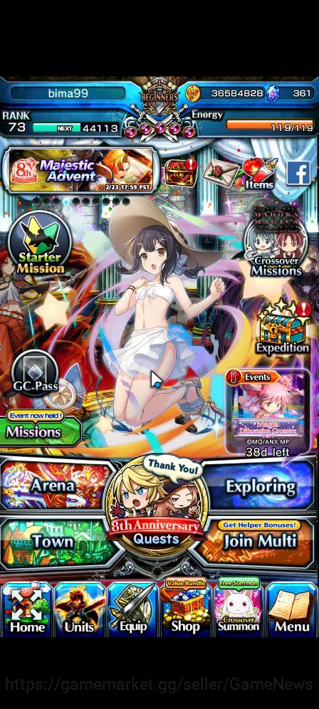 Grand Summoners Starter Global|Rank 73|13 Ascend|Summer (MiyuTW,Luvia&Rin, image 1