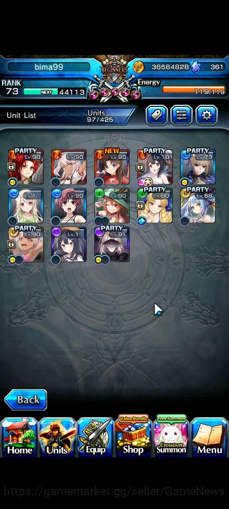 Grand Summoners Accounts Starter Global|Rank 73|13 Ascend|Summer (MiyuTW,Luvia&Rin,Illya,ChloeTW),ChloeTW,Jay,Hot 4