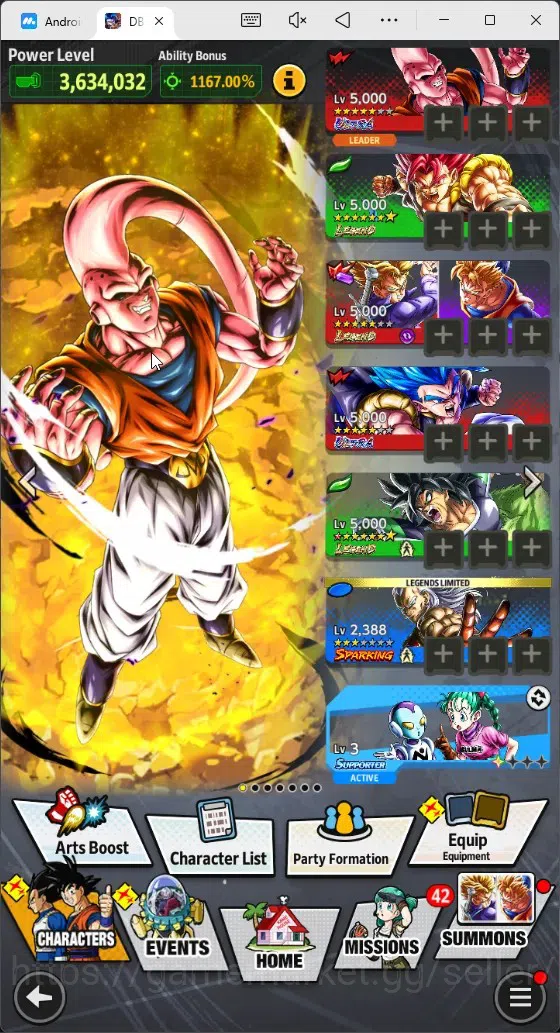 Dragon Ball Legends Accounts High-End Android |Lvl 154|15.9M Total Power|12.7K CC|3 LR|5 UL|LR Trunks&Gohan,SSG 17