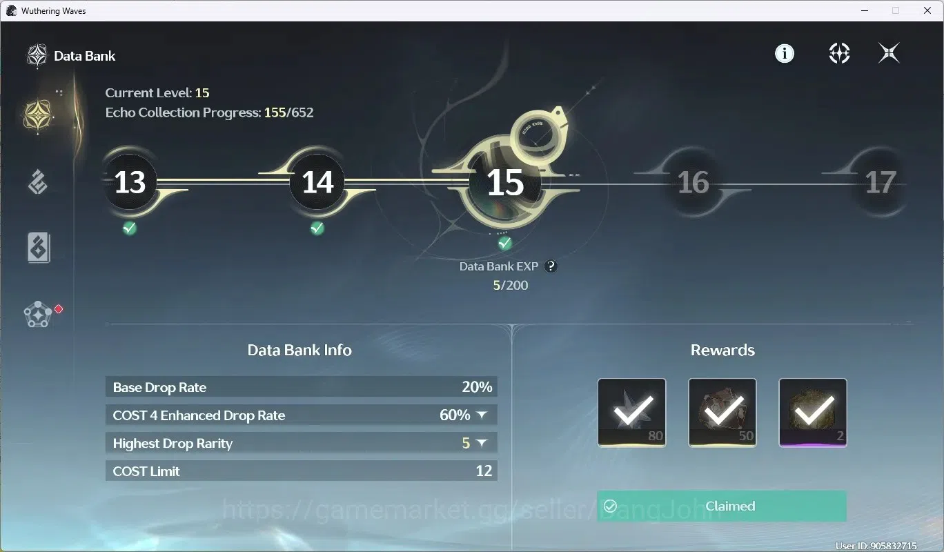 Wuthering Waves Accounts SEA|UL 38|Rank4|3 Char Limited [Phoebe,Zani,Rebecc image 3