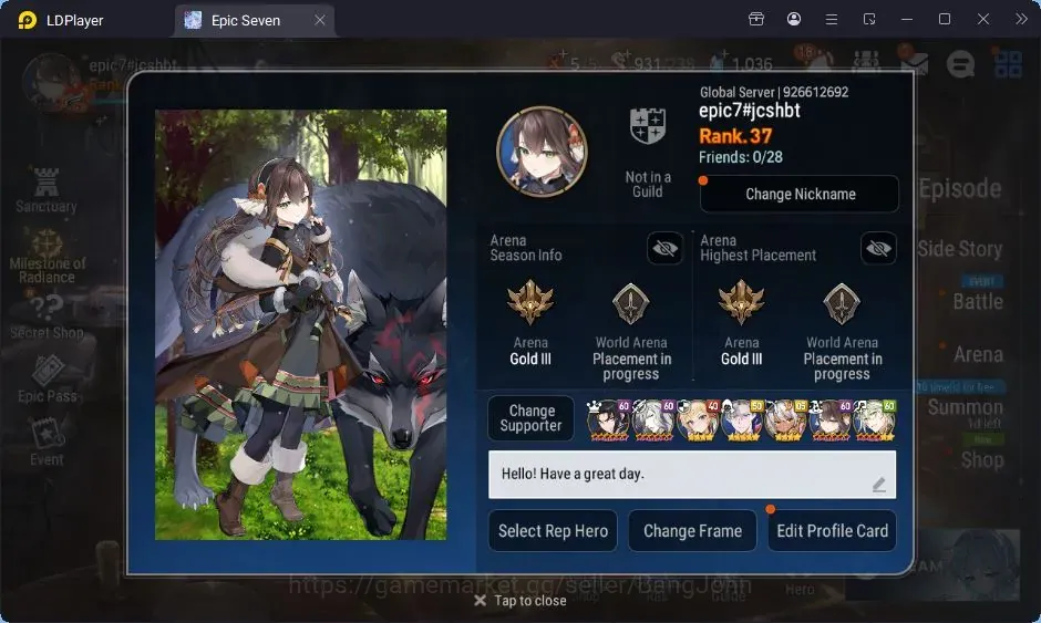 Epic Seven Accounts High-End Global Unverif |6 ML(SOTD Diene,TE Kayron,Straze,A Vildred,EW Ludwig)|PoH ON|Stigma 140K|SS 1