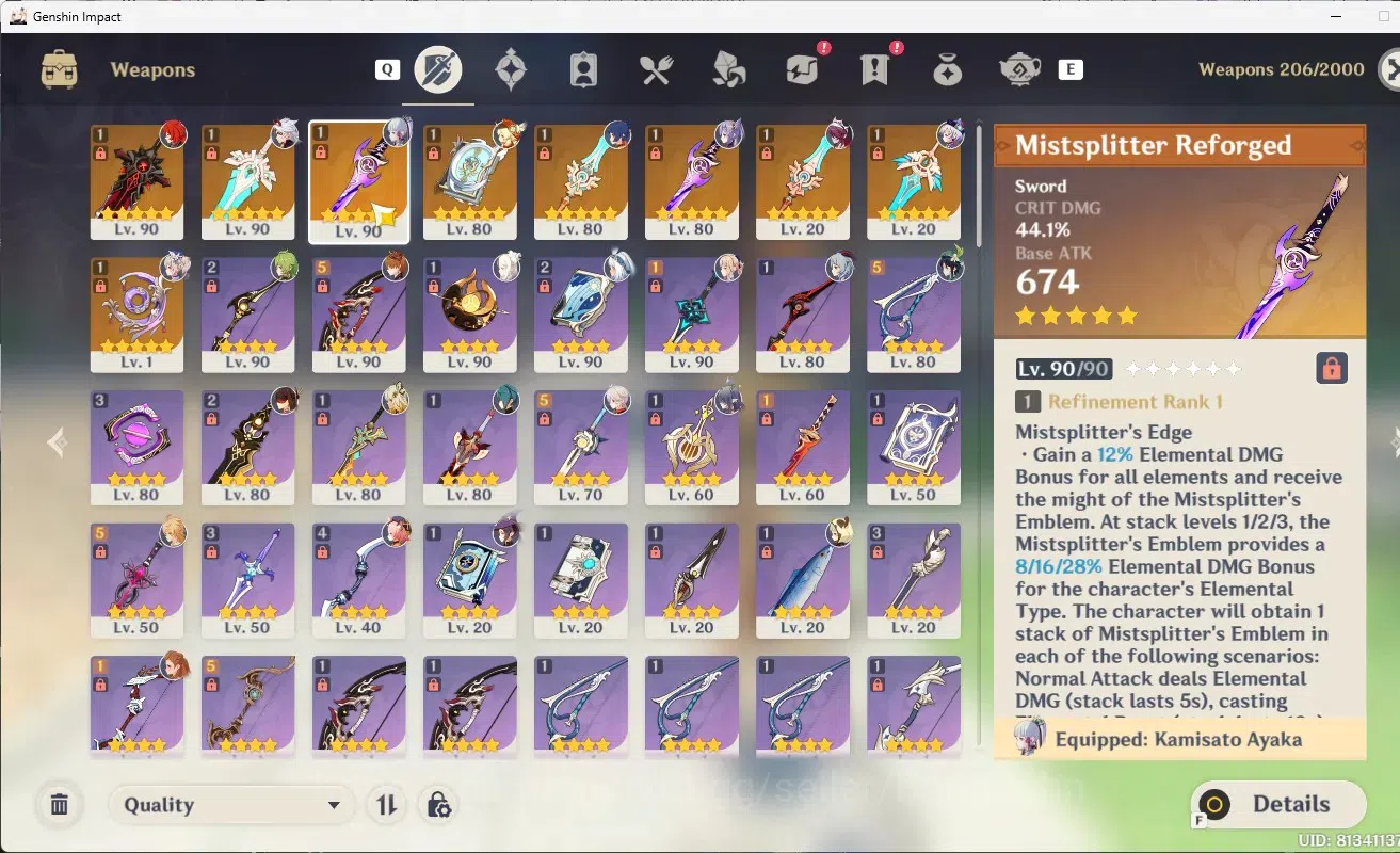 Genshin Impact Accounts Others ASIA|AR56|10 limit(Ayaka+Sign,Lauma,Xilonen,Kazuha,Klee etc)Jean Skin|MC Male|Take 3