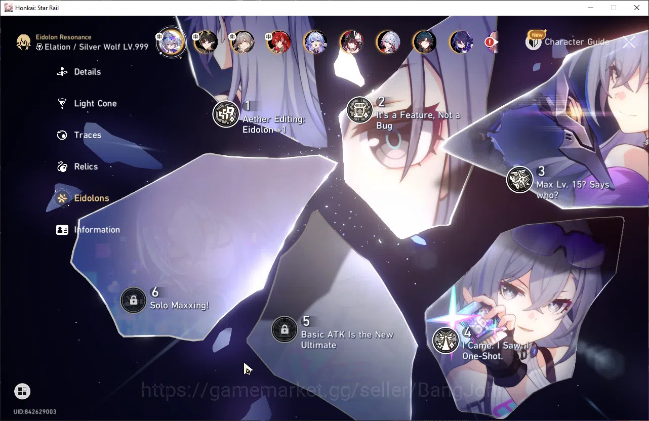 Honkai Star Rail Accounts ASIA | TL 60 | 8 LIMIT | SILVER WOLF999 E4 + SIGN image 5