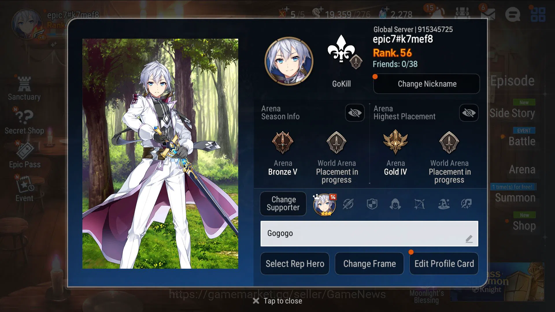 Epic Seven Accounts GLOBAL Unverif|8 ML(Lone W Peira,Sez,SS Vivian)(So image 2