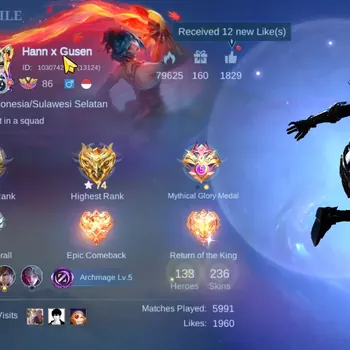 Mobile Legends: Bang Bang Accounts Collector Hero 133|Skin 236|Ex Glory 74|Gusion
