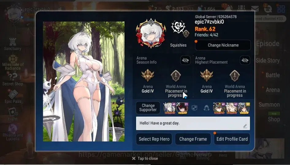 Epic Seven Accounts GLOBAL Unverif|New Era|8 ML(Rhiana&Luciel,LOT Scal image 3