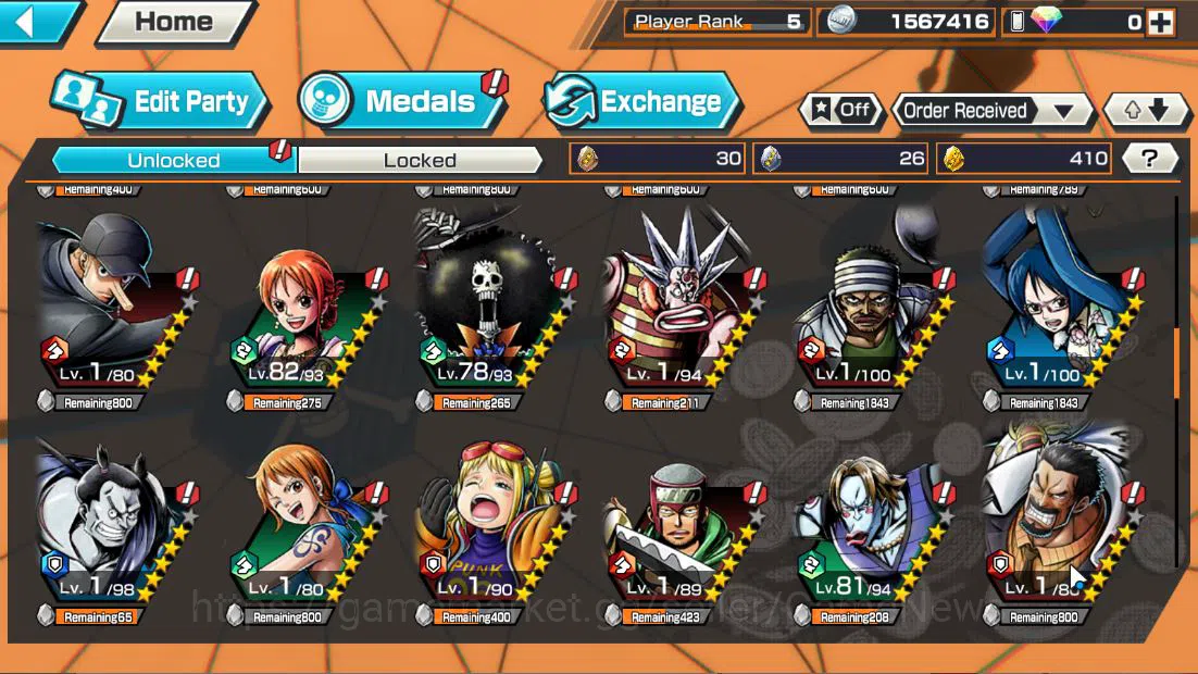 One Piece Bounty Rush Accounts Starter Global|4EX|Film RED Shanks,AMSK[Borsalino],Devine Departure Shanks,BP Kuzan|Rank 6