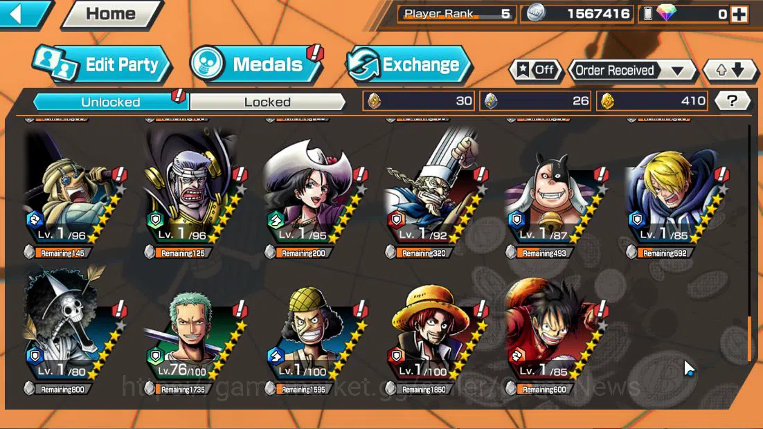 One Piece Bounty Rush Accounts Starter Global|4EX|Film RED Shanks,AMSK[Borsalino],Devine Departure Shanks,BP Kuzan|Rank 9
