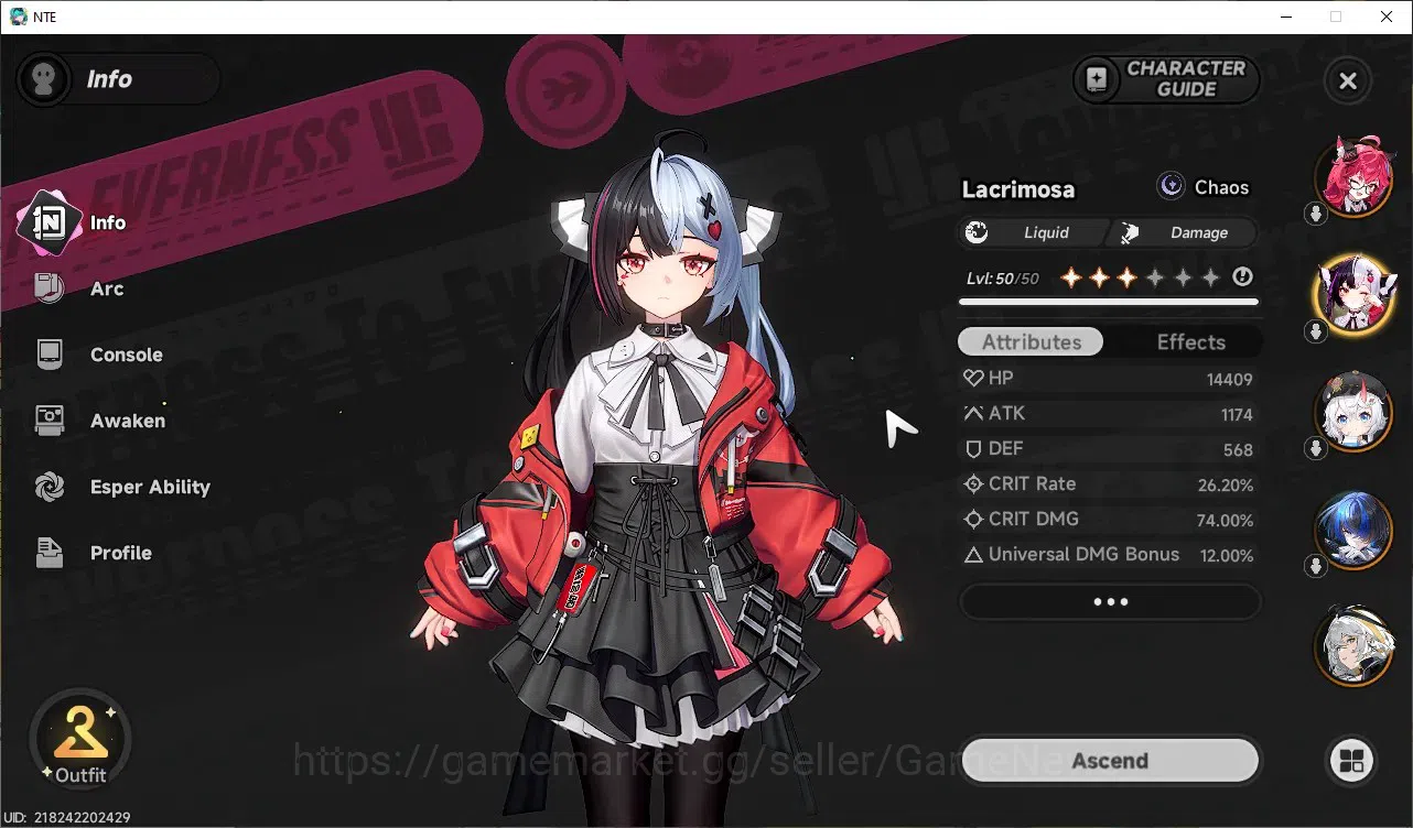 Neverness to Everness Accounts GLOBAL SEA|HL 32|TL 23|8K Annulith,1M Fons|7 SSR 2 image 3