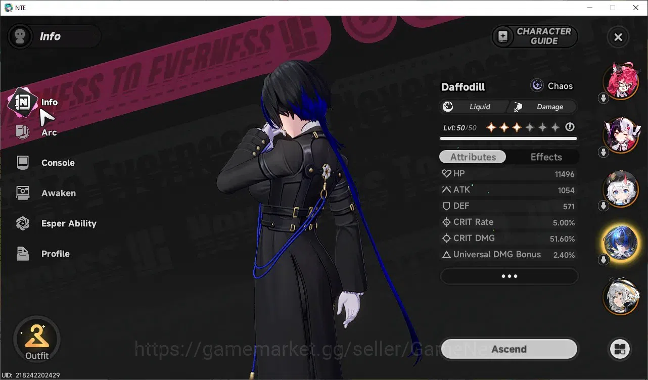 Neverness to Everness Accounts GLOBAL SEA|HL 32|TL 23|8K Annulith,1M Fons|7 SSR 2 image 7