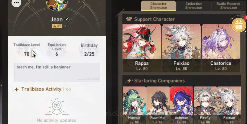 Honkai Star Rail Accounts Mid Game Asia|TL 70|16 Limited|[Feixiao,Huohuo,Rappa,Firefly]+Sign Jingliu 2