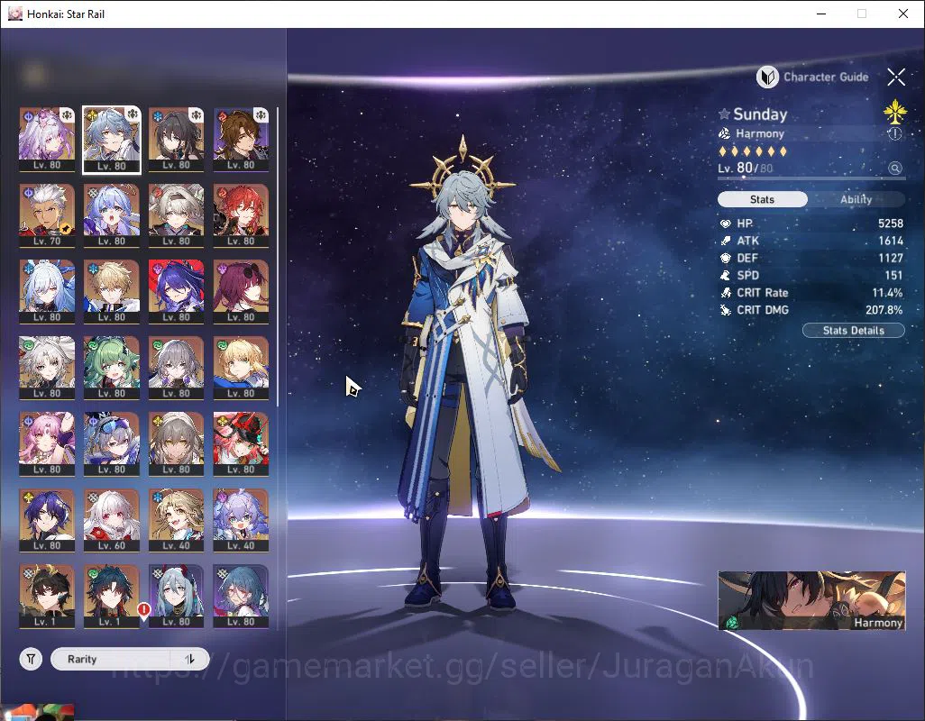 Honkai Star Rail Accounts Mid Game Asia|TL 70|16 Limited|[Feixiao,Huohuo,Rappa,Firefly]+Sign Jingliu 3