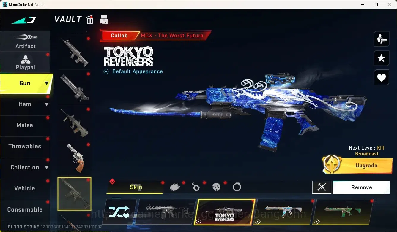 Blood Strike Accounts High-End ASIA|Ultra Melee:ButterflyKnife-Starfall|Eternal Gun:Desert|2 Collab Gun[TR]|1 Limited Gun|3 10
