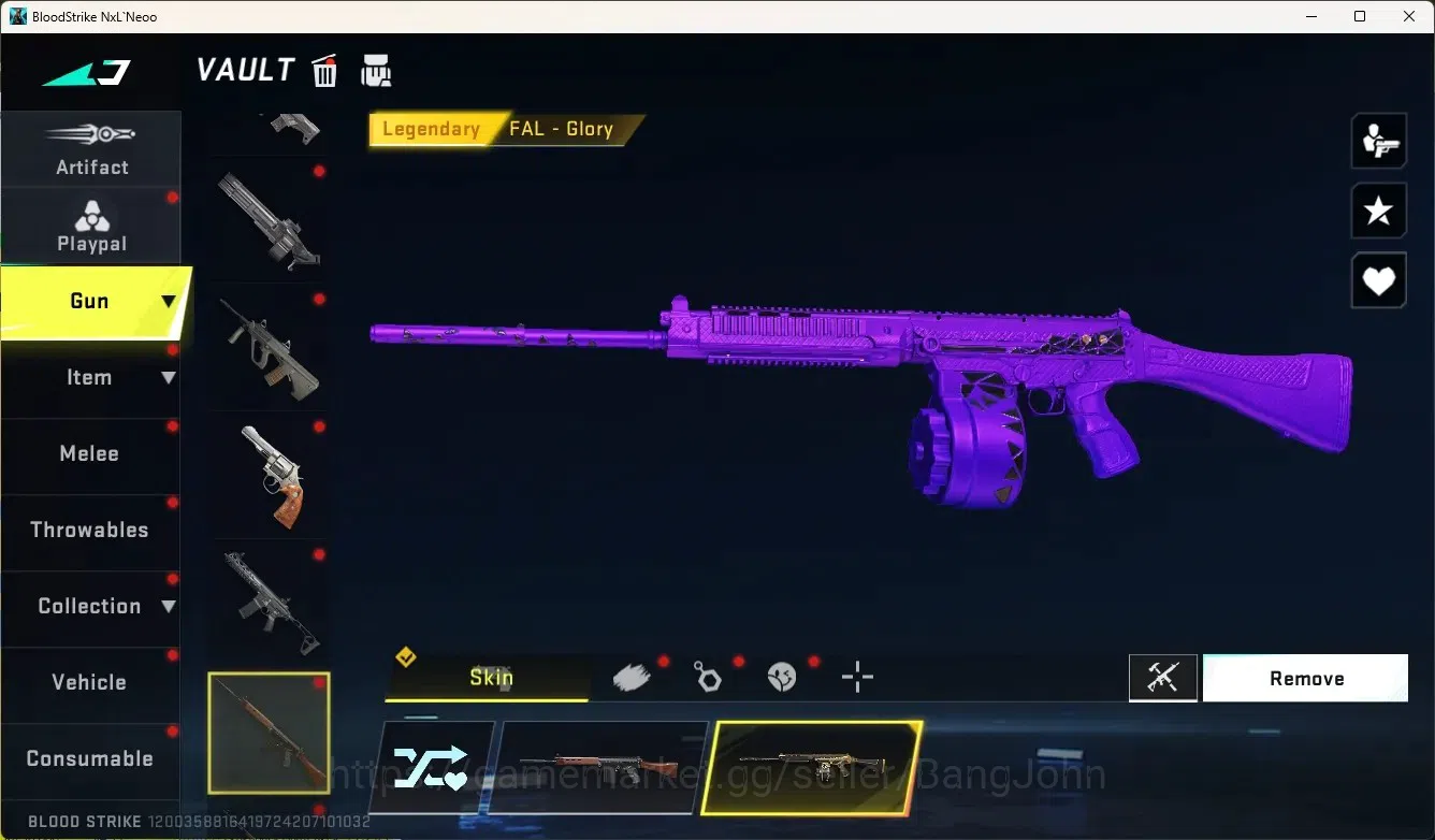 Blood Strike Accounts High-End ASIA|Ultra Melee:ButterflyKnife-Starfall|Eternal Gun:Desert|2 Collab Gun[TR]|1 Limited Gun|3 11