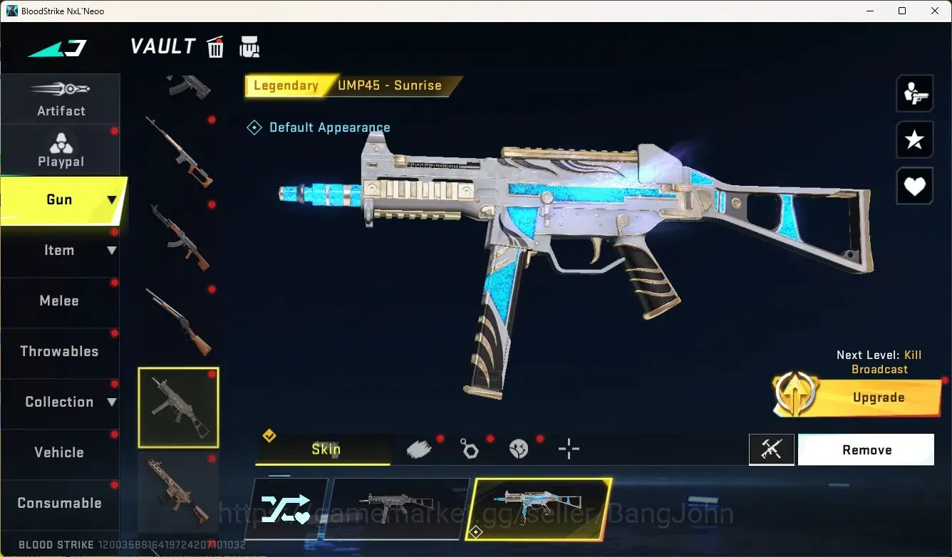 Blood Strike Accounts High-End ASIA|Ultra Melee:ButterflyKnife-Starfall|Eternal Gun:Desert|2 Collab Gun[TR]|1 Limited Gun|3 14