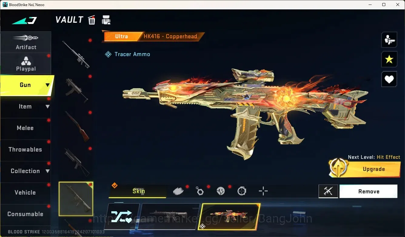 Blood Strike Accounts High-End ASIA|Ultra Melee:ButterflyKnife-Starfall|Eternal Gun:Desert|2 Collab Gun[TR]|1 Limited Gun|3 17