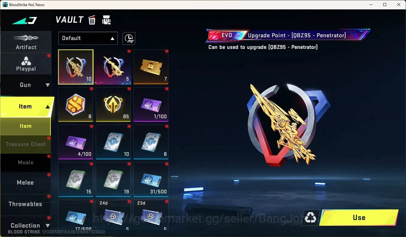 Blood Strike Accounts High-End ASIA|Ultra Melee:ButterflyKnife-Starfall|Eternal Gun:Desert|2 Collab Gun[TR]|1 Limited Gun|3 19
