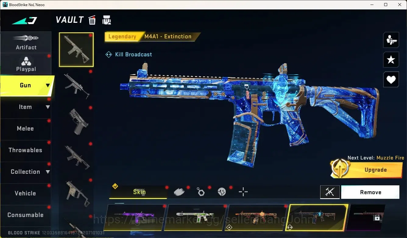 Blood Strike Accounts High-End ASIA|Ultra Melee:ButterflyKnife-Starfall|Eternal Gun:Desert|2 Collab Gun[TR]|1 Limited Gun|3 2