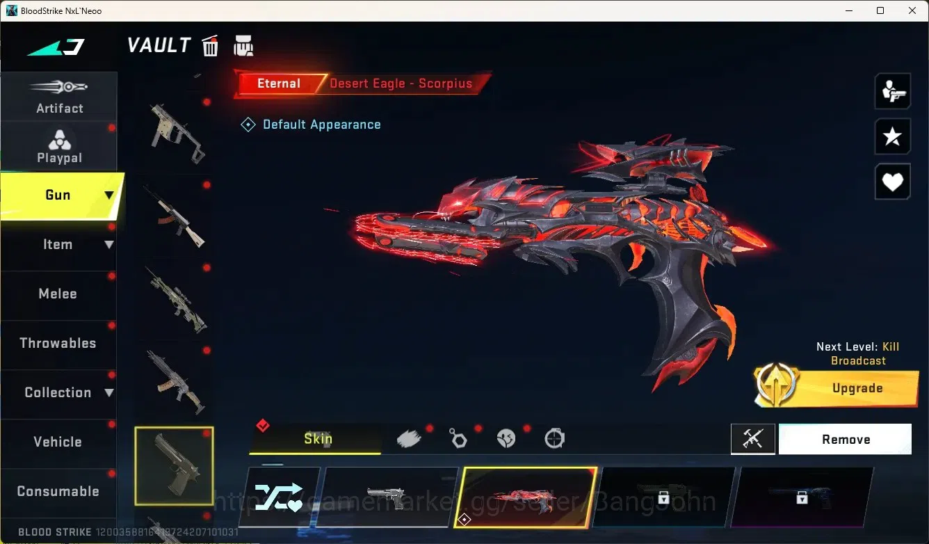 Blood Strike Accounts High-End ASIA|Ultra Melee:ButterflyKnife-Starfall|Eternal Gun:Desert|2 Collab Gun[TR]|1 Limited Gun|3 5