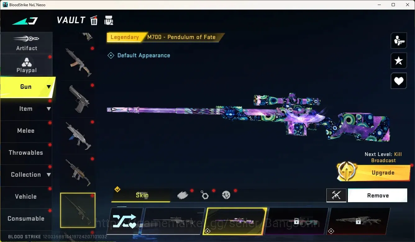 Blood Strike Accounts High-End ASIA|Ultra Melee:ButterflyKnife-Starfall|Eternal Gun:Desert|2 Collab Gun[TR]|1 Limited Gun|3 7
