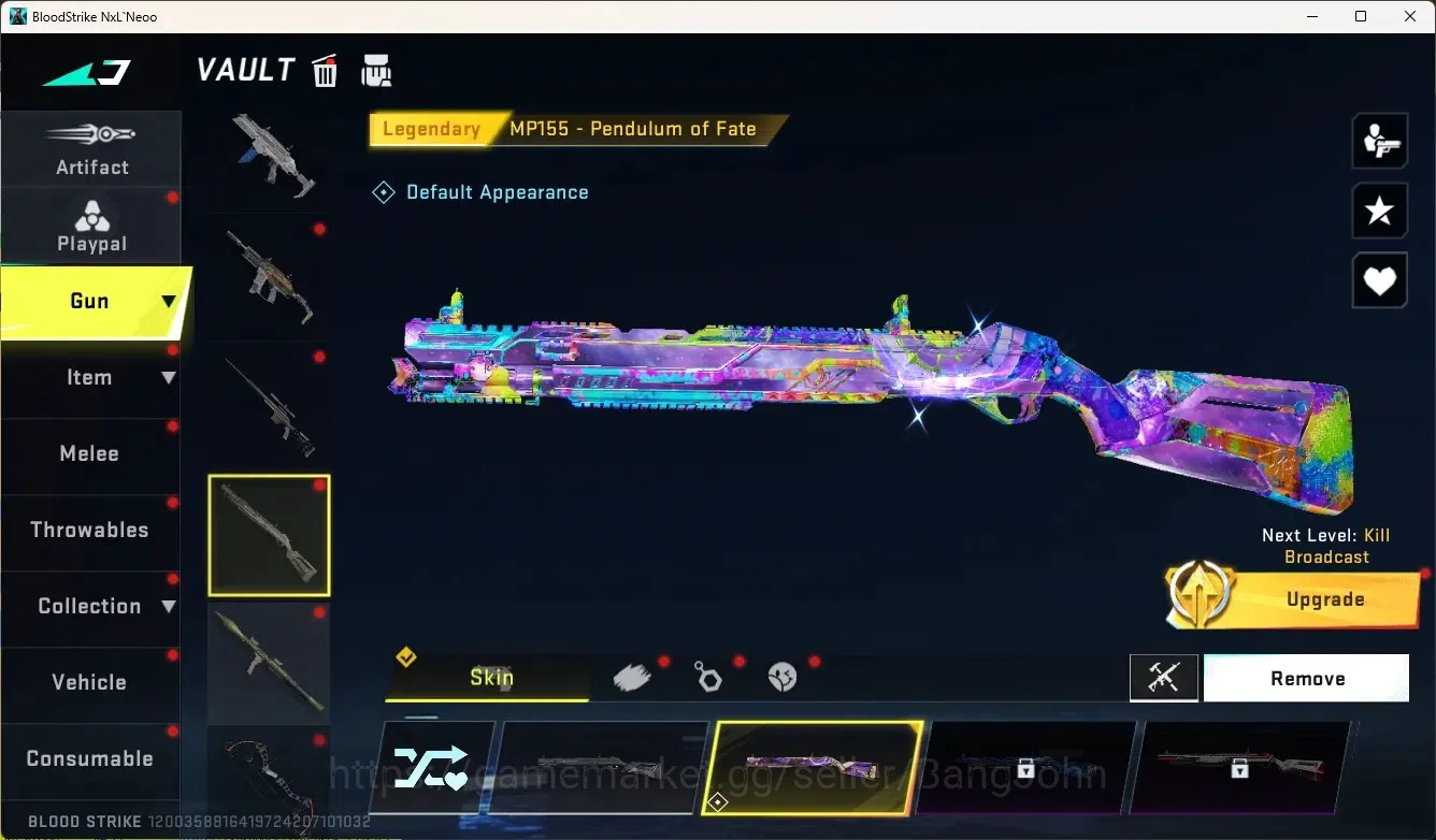 Blood Strike Accounts High-End ASIA|Ultra Melee:ButterflyKnife-Starfall|Eternal Gun:Desert|2 Collab Gun[TR]|1 Limited Gun|3 8