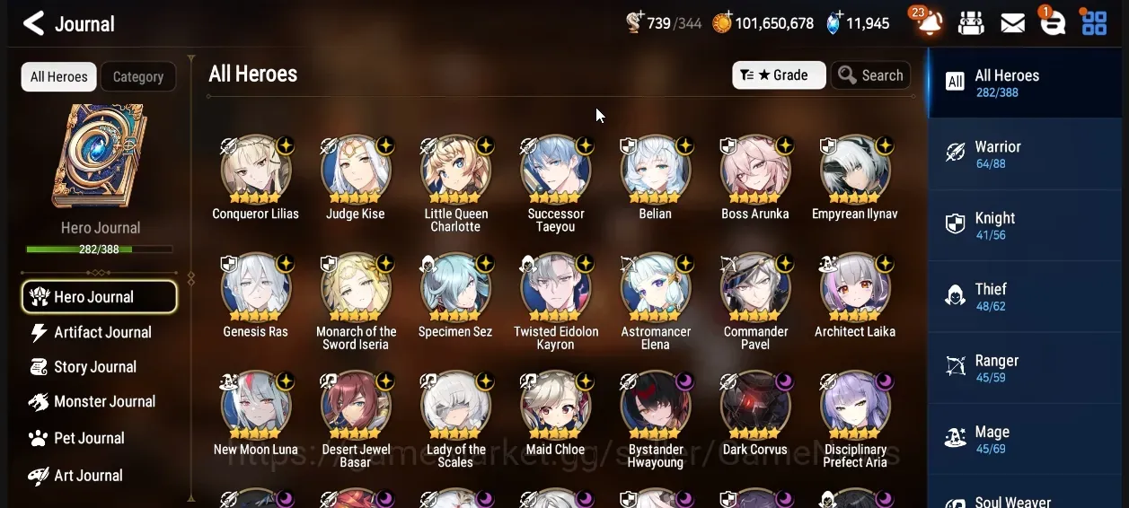 Epic Seven Accounts High-End Global UnVerif|36 ML(RnL 303 SPD,Lot Scales,BArunka,Zio,Harsetti,Salome 1
