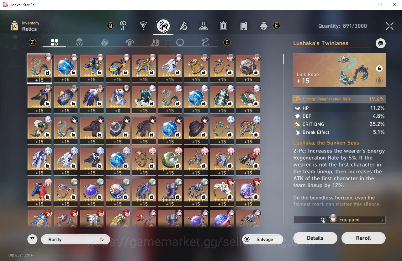 Honkai Star Rail Accounts [ASIA] TL70 | 22 Ltd | 17 LC | Prime Team: Anaxa + image 9