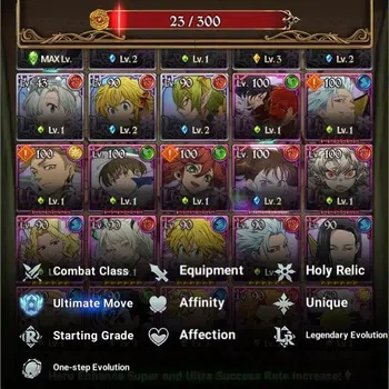 The Seven Deadly Sins: Grand Cross Accounts Endgame Asia|4.8M Power |722 Diamonds |8LR,8UR (Nemesis 6/6, Elizabeth,menor