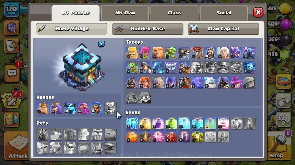 Clash of Clans Accounts LV 170|TH 13 - BH 8|HH 7|Limited Skin|BK 67,AQ 70, image 3