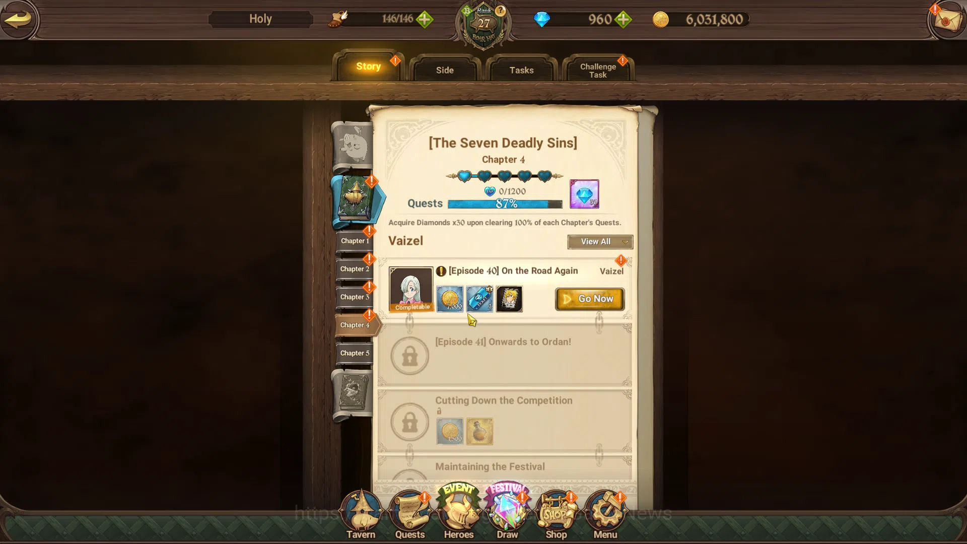 The Seven Deadly Sins: Grand Cross Accounts Asia|969K CC|Starter Ch4|960 DM|1 UR+Collab Fire F image 3