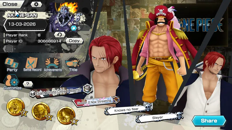 One Piece Bounty Rush Others GLOBAL| 6 EX BP kuzan, DD shanks, KING d Roger, FR image 1