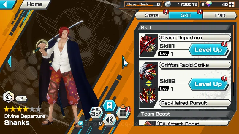 One Piece Bounty Rush Accounts Others GLOBAL| 6 EX BP kuzan, DD shanks, KING d Roger, FR shanks, ST ethanbaron, ONIGA kaido 9