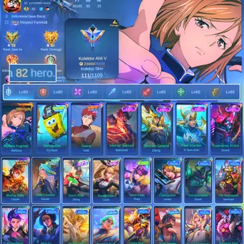 Mobile Legends: Bang Bang Rare Skin HERO 82 SKIN 111 | EMBLEM ALL MAX| JJK MELISA | VA image 1