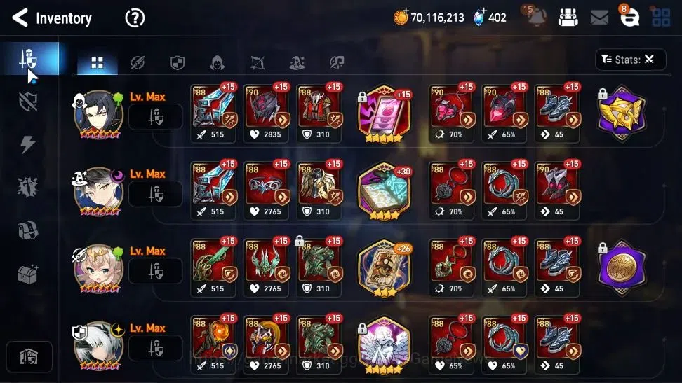 Epic Seven Accounts Starter Asia UnVerif|25 ML(Zio,LC Bellona,AB Vildred,Witch Tenebria,Etc)+Rinak,Setsuka,AB Fumyr,Etc|AUTO 18