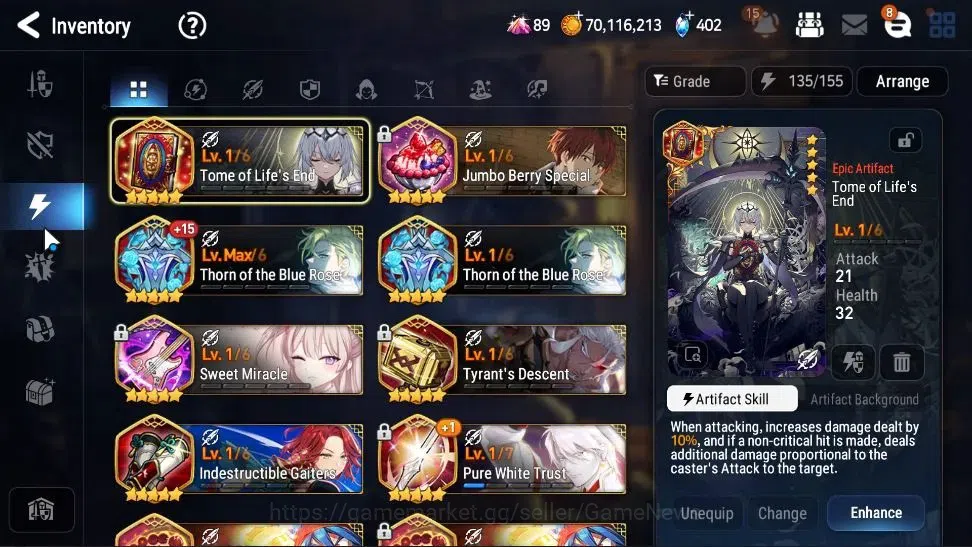 Epic Seven Accounts Starter Asia UnVerif|25 ML(Zio,LC Bellona,AB Vildred,Witch Tenebria,Etc)+Rinak,Setsuka,AB Fumyr,Etc|AUTO 20